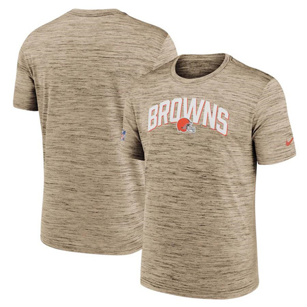 Men's Cleveland Browns Brown Sideline Velocity Stack Performance T-Shirt